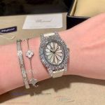 Perfect Replica Chopard L'Heure Du Diamant Medium Oval Stainless Steel Diamond Watch